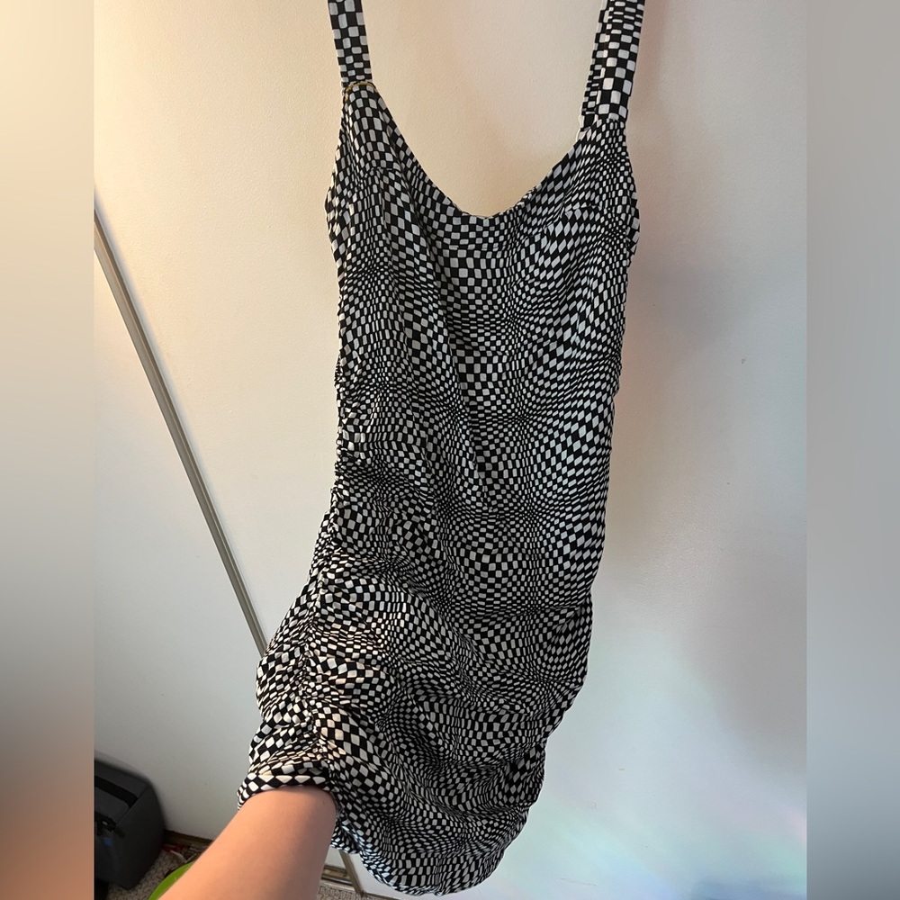 Urban Outfitters Wavy Checkered Mini Dress